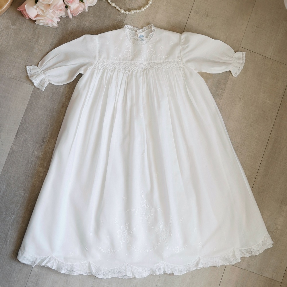 RARE Long Sleeve White Heirloom Gown Set NB/3 Month Feltman Brother NWOT